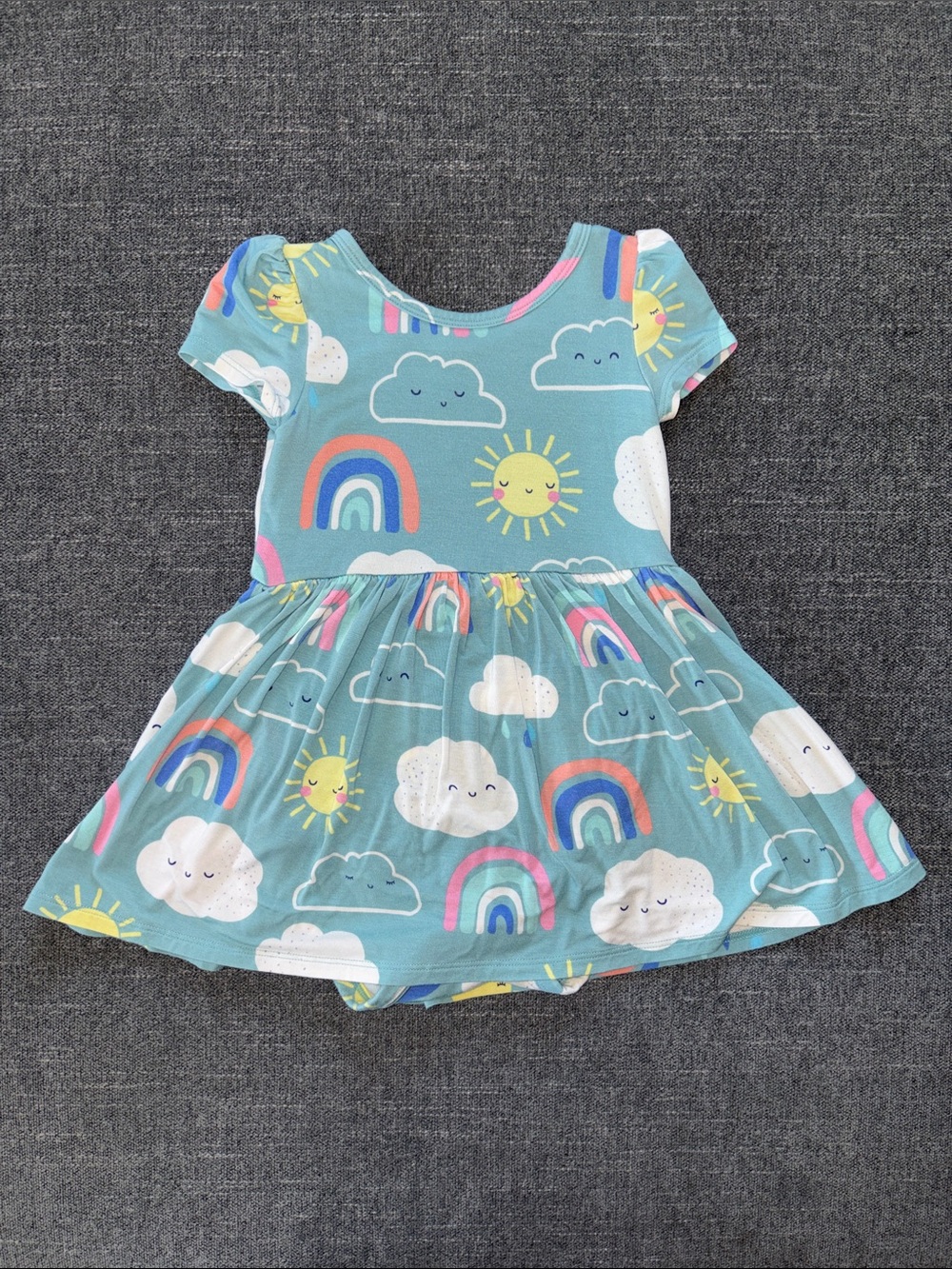 Little Sleepies Skater Twirl Dress w/ bodysuit in Sunny Skies. Size 12-18 mo.